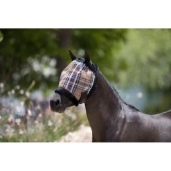 Kensington Pony Fly Mask W/Plush Fleece Trim - Deluxe Black