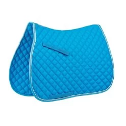 Roma Contrast Piping All Purpose Saddle Pad - Cornflower/Cream