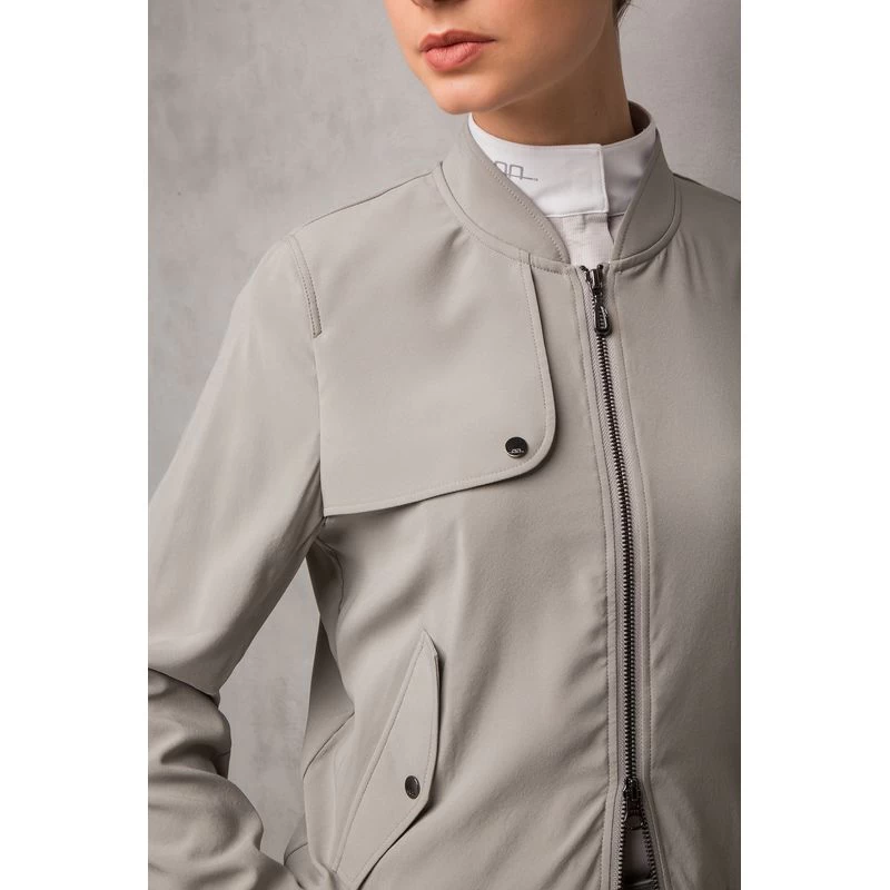 Alessandro Albanese Women's Luxury Silk Blouson Jacket - Taupe - Image 2