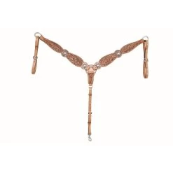 Western Rawhide Country Legend Floral & Basket Breastcollar - Golden Tan
