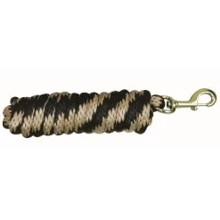 Western Rawhide 10' Poly Lead W/Brass Plated Snap - Black/Tan
