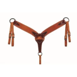 Western Rawhide Harness Leather Roper Breastcollar With Latigo Lining - Harness Leather