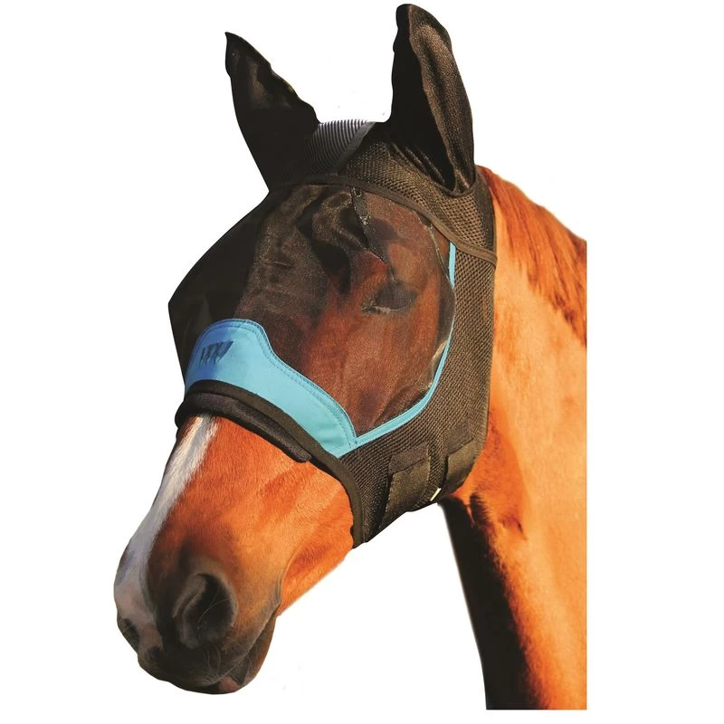 Woof Wear UV Fly Mask W/ 3D Ears - Black/Blue