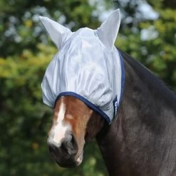 Bucas Buzz Off Fly Mask W/Ears - Silver/Navy