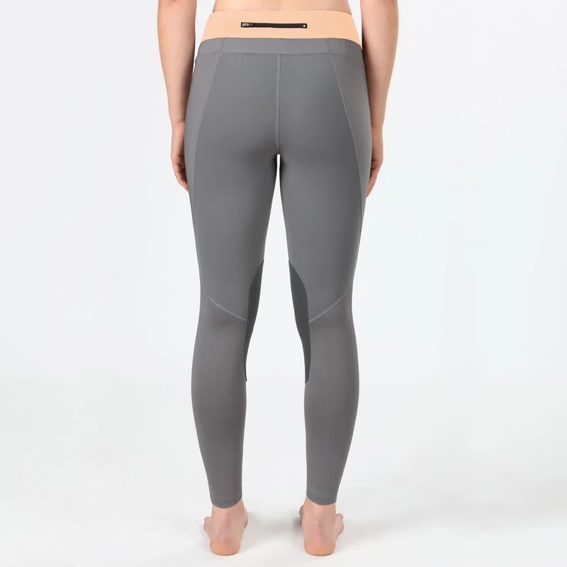 Irideon Women's Synergy Knee Patch Tights - Dove Grey/Radiant Peach - Image 2