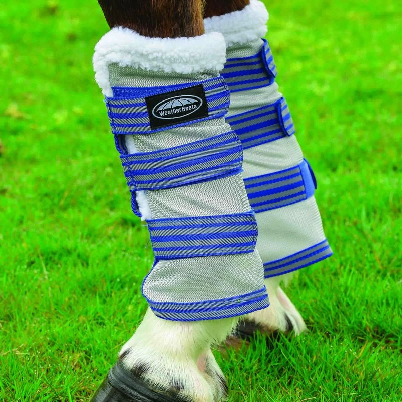 Weatherbeeta Comfitec Airflow Mesh Leg Wraps - Grey/Blue/Grey