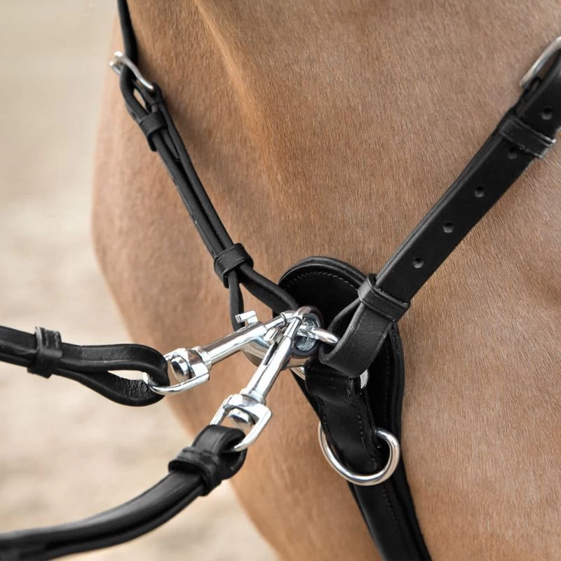 Horze Venice Combined Running Martingale Breastplate - Black - Image 2