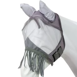 Got Flies Fine Mesh Fly Mask W/Fringe - Grey