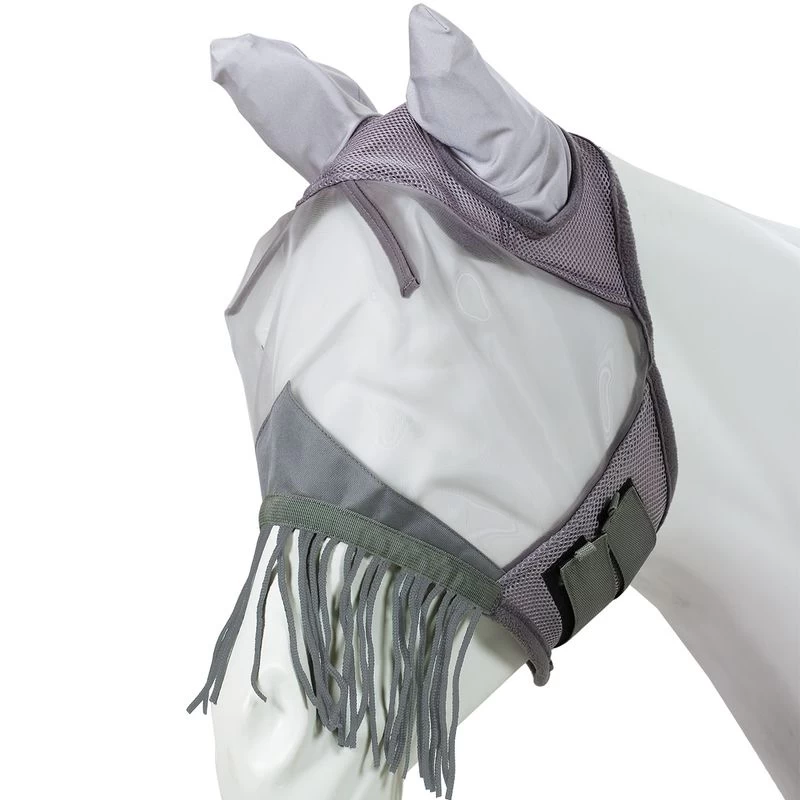 Got Flies Fine Mesh Fly Mask W/Fringe - Grey