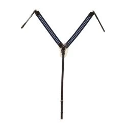 Ovation Elite 3 Point Wide Elastic Breastplate W/Sheepskin Padding - Dark Brown