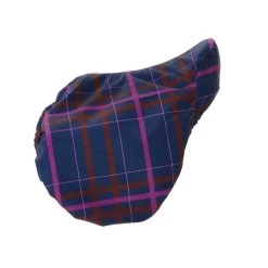 Pessoa Alpine 1200D Saddle Cover - Navy/Magenta Plaid