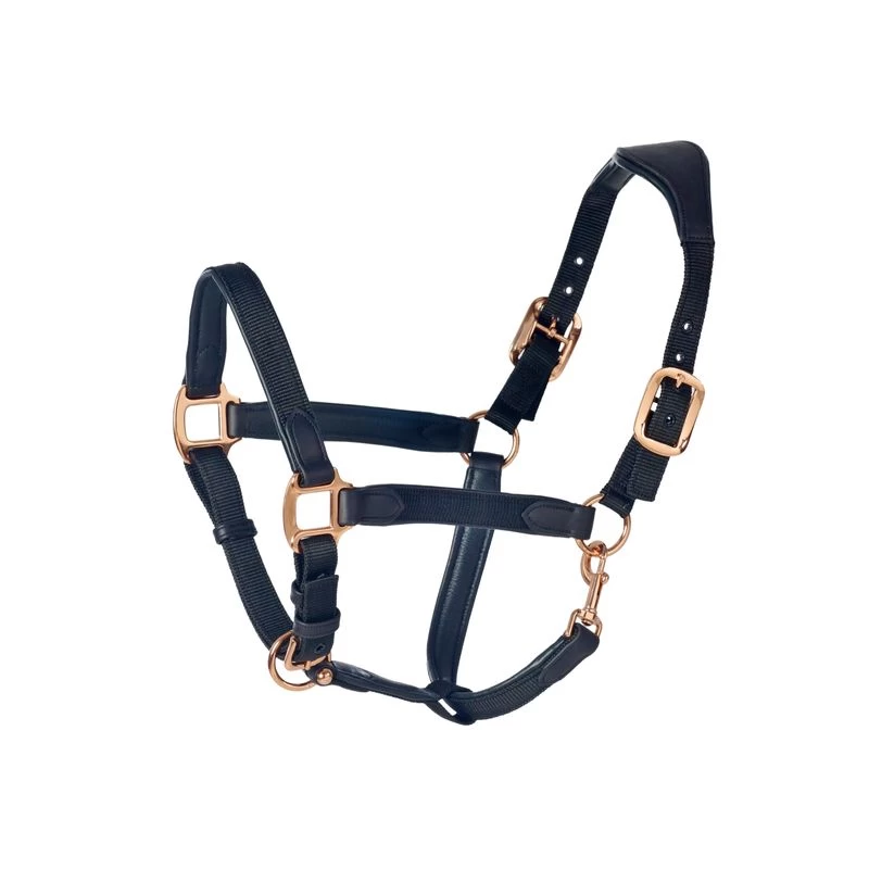 Ovation Luxor Cushion-Flex Halter - Black/Rosegold