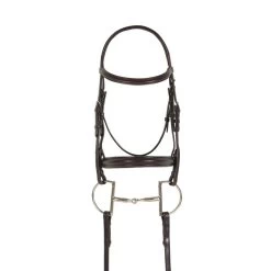 Ovation Breed Plain Raised Padded Quarter Horse Bridle - Brown
