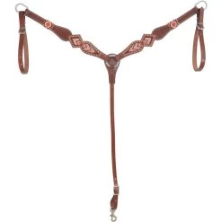 Western Rawhide Country Legend Beads Breastcollar - Tan/Chestnut