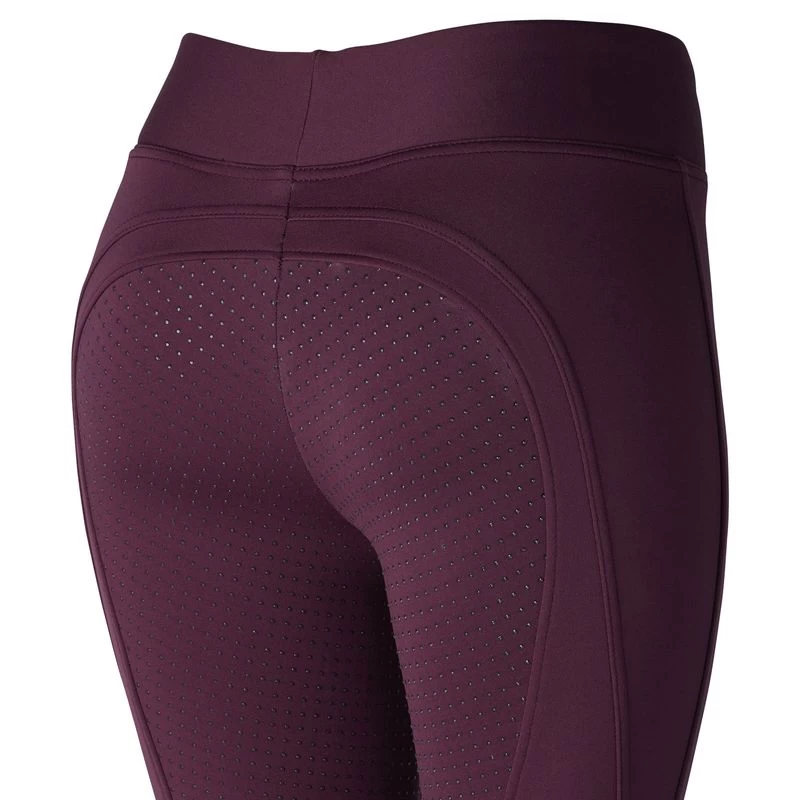 Horze Women's Active Winter Full Seat Tights - Eggplant Dark Purple - Image 2
