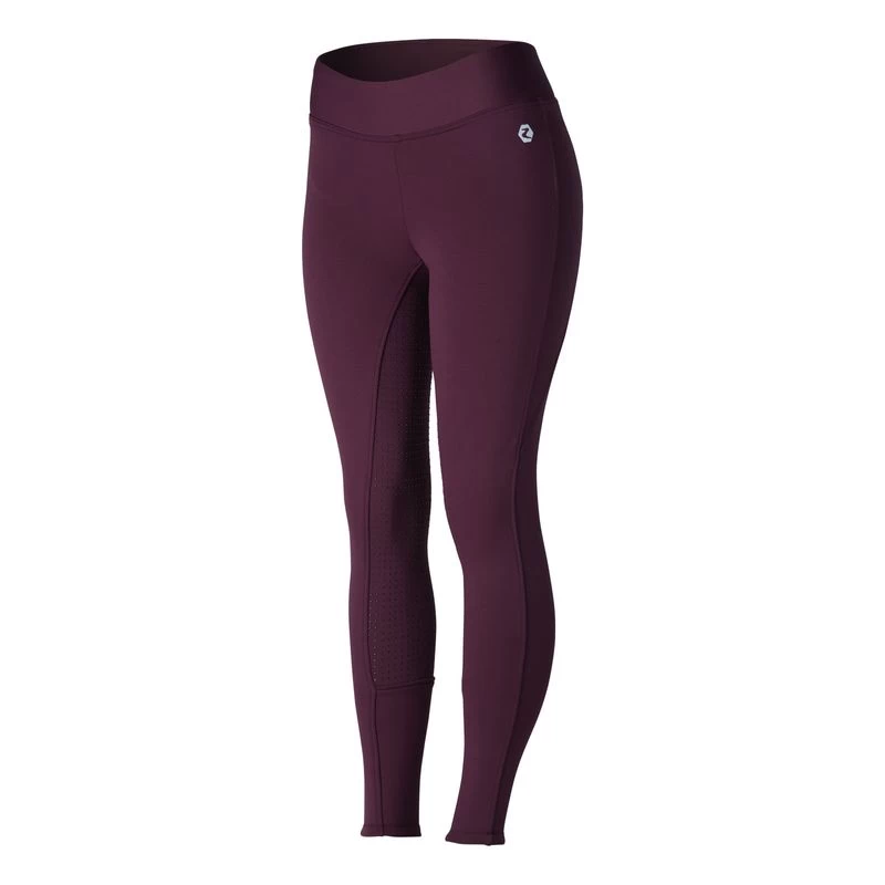 Horze Women's Active Winter Full Seat Tights - Eggplant Dark Purple - Image 4