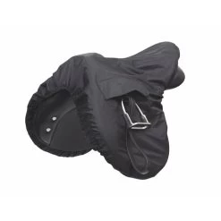 Shires Solid Color Waterproof Ride On Saddle Cover - Black