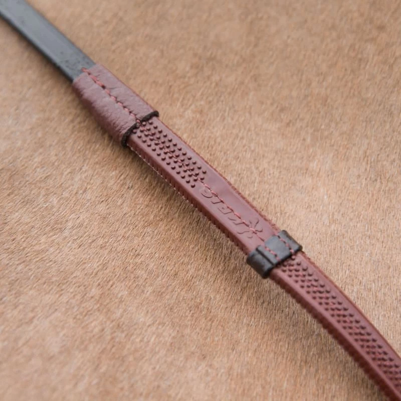 Horze Soft Grip Rubber Reins W/Stops - Dark Brown - Image 2