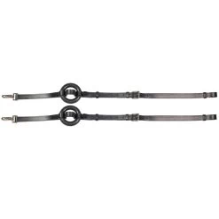 Horze Leather Side Reins W/Rubber Donuts - Black
