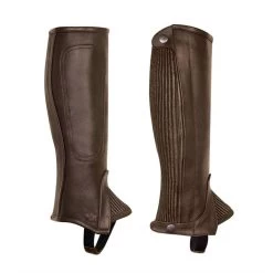 Perri's Kids' Professional Calfskin Zipper Half Chaps - Brown