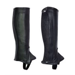 Perri's Kids' Professional Calfskin Zipper Half Chaps - Black