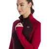 Horseware Women's Thea Tech Quarter Zip Fleece - Fig/Rio Red