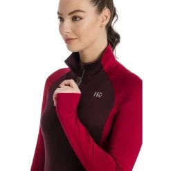 Horseware Women's Thea Tech Quarter Zip Fleece - Fig/Rio Red