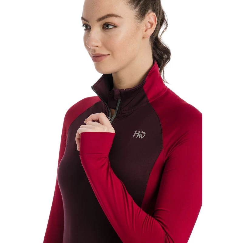 Horseware Women's Thea Tech Quarter Zip Fleece - Fig/Rio Red
