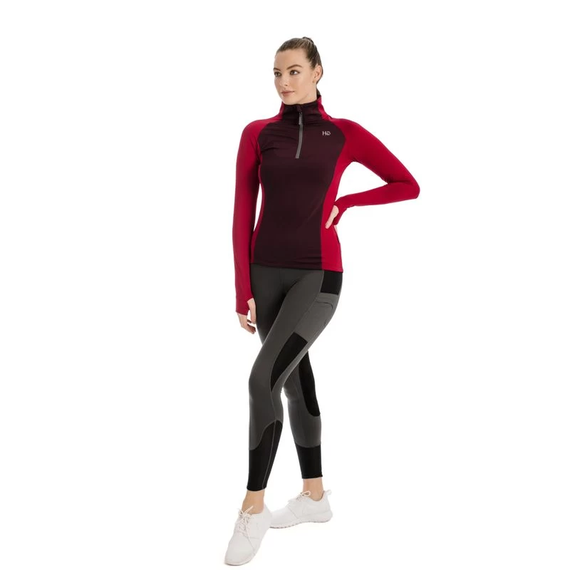 Horseware Women's Thea Tech Quarter Zip Fleece - Fig/Rio Red - Image 2