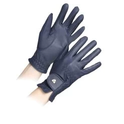 Shires Aubrion Kids' Leather Riding Gloves - Navy