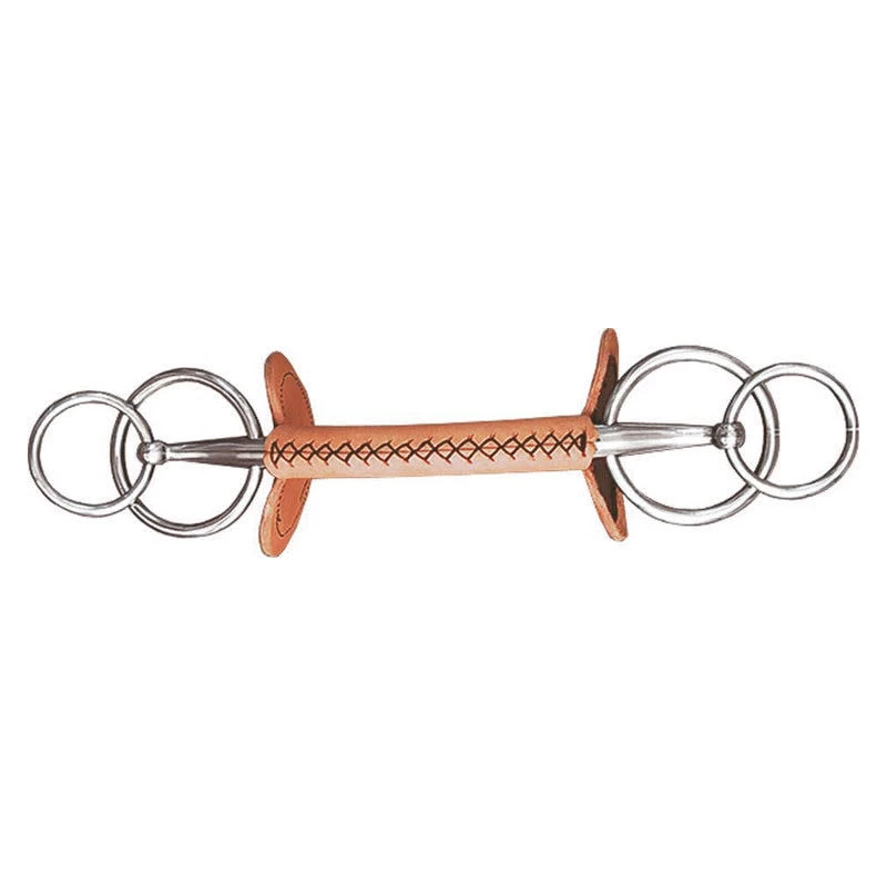 Finntack Leather Covered Mullen Double Ring Driving Bit