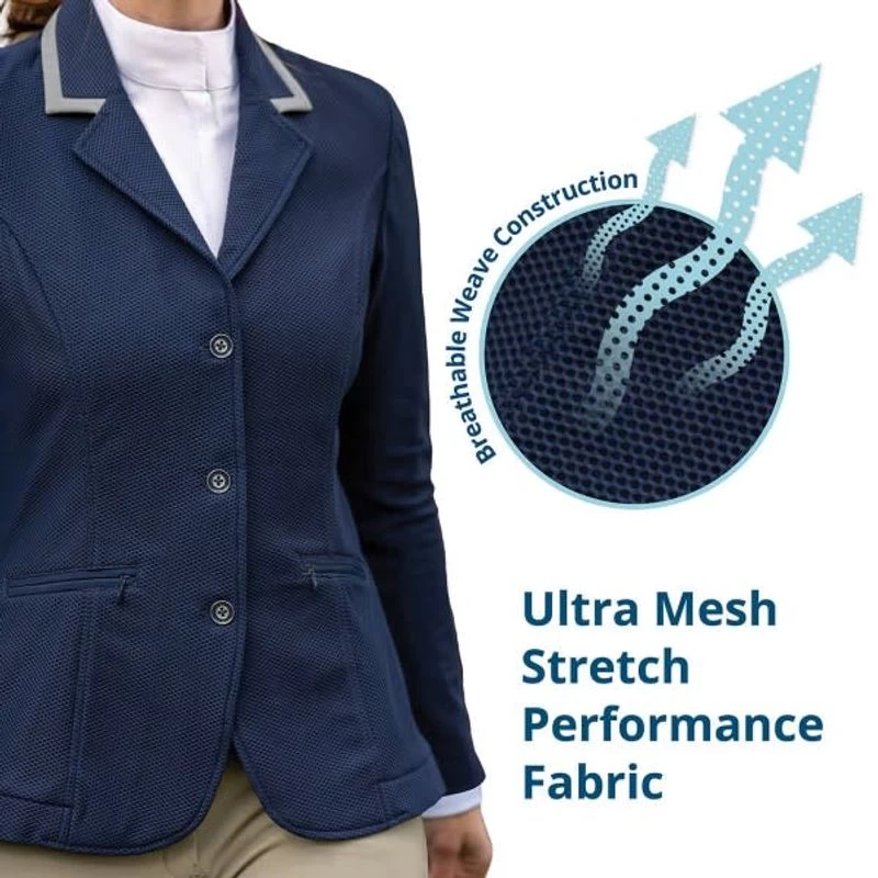 Ovation Women's Signature AirFlex Coat W/Contrast Collar - Navy/Grey - Image 3