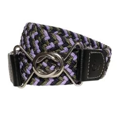 Ovation Signature Braided Stretch Belt - Black/Lavender/Grey