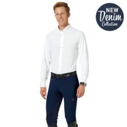 Romfh Men's Argento Denim 5 Pocket Full Grip Seat Breeches - Dark Rinse Denim