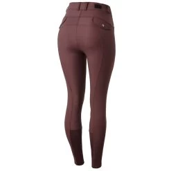 Horze Women's Andrea Slimming Knee Patch Breeches - Red Mahogany Burgundy