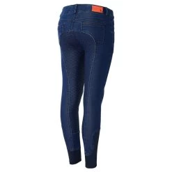 Horze Kids' Allison Full Seat Denim Breeches - Denim Blue