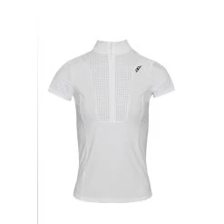 Alessandro Albanese Women's Oliva Short Sleeve Zip Competition Shirt - White