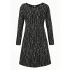 EQL Women's Inspired Scoop Neck Long Sleeve Dress - Black Horseshoe Branches