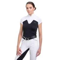 Cavalliera Women's POP Short Sleeve Show Shirt - White/Black