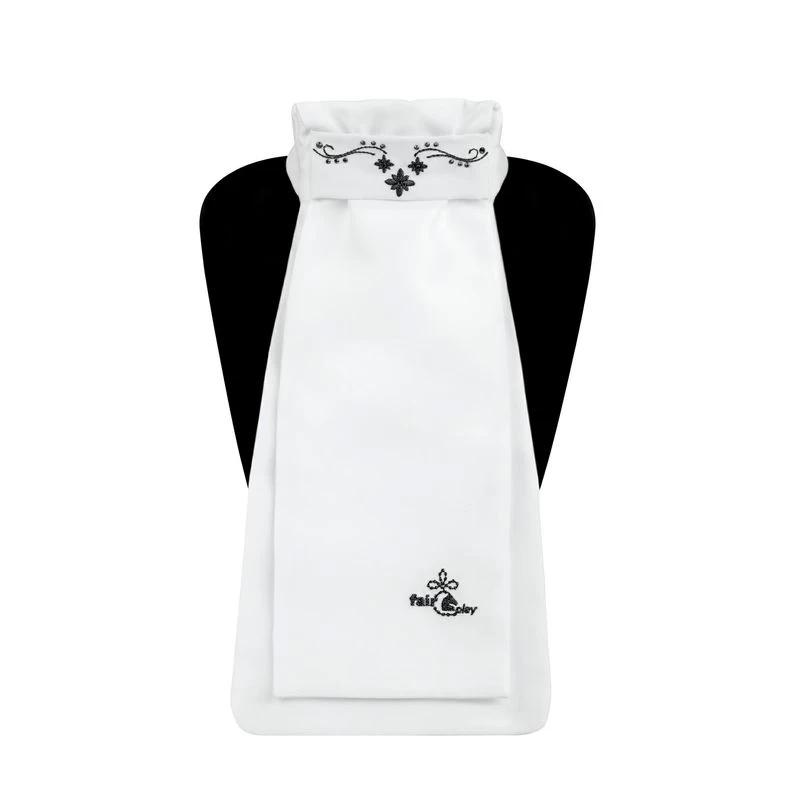 Fair Play Lucrezia Ready Tied Stock Tie - White/Black