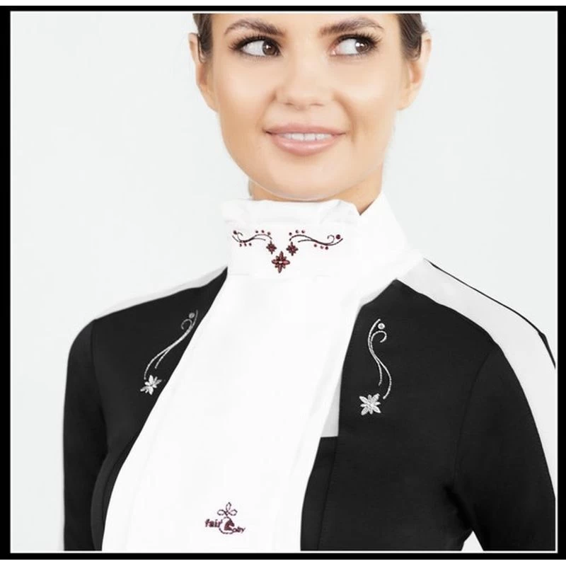 Fair Play Lucrezia Ready Tied Stock Tie - White/Black - Image 2
