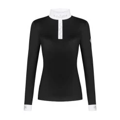Fair Play Women's Meredith Half Turtleneck Long Sleeve Competition Shirt - Black