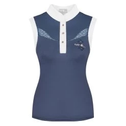 Fair Play Women's Cecile Rose Gold Sleeveless Competition Shirt - Steel Blue