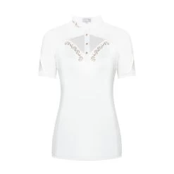 Fair Play Women's Cathrine Rose Gold Short Sleeve Competition Shirt - White