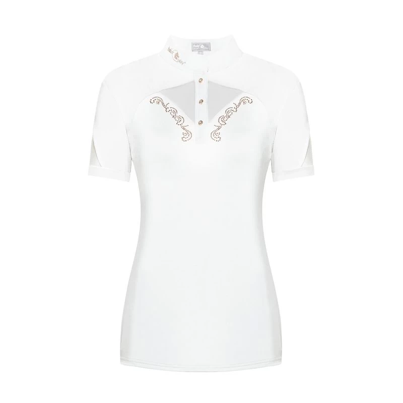 Fair Play Women's Cathrine Rose Gold Short Sleeve Competition Shirt - White