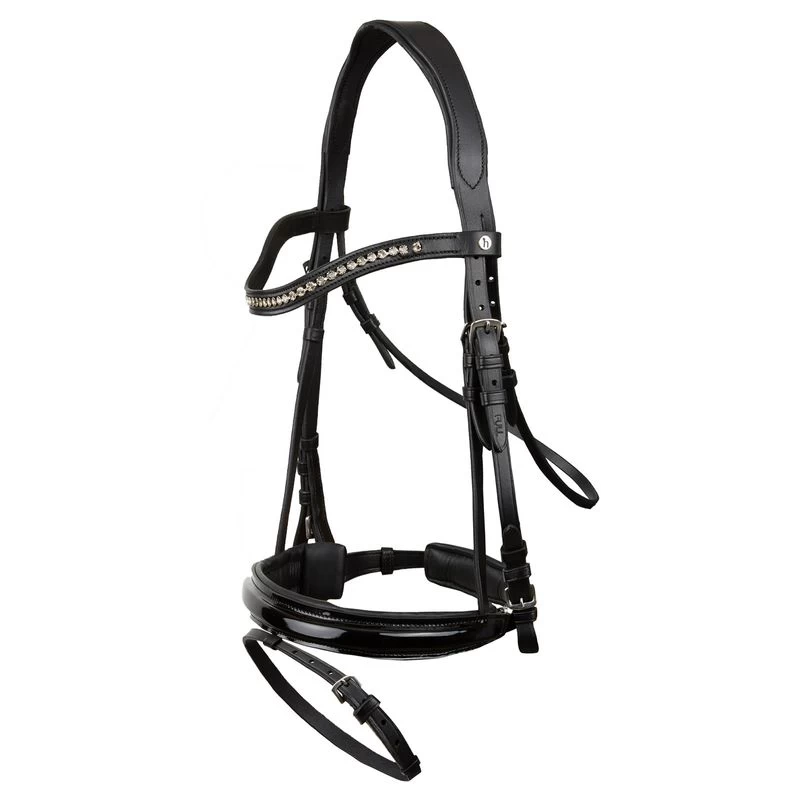 Horze Classic Dressage Ergonomic Bridle W/Curved Browband - Black/Black