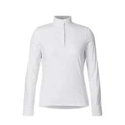 Kerrits Women's Affinity Long Sleeve Show Shirt - White/Iron Bouquet