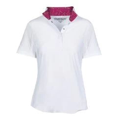 Ovation Women's Jorden Quarter Snap Short Sleeve Show Shirt - White/Vintage Rein Orchid