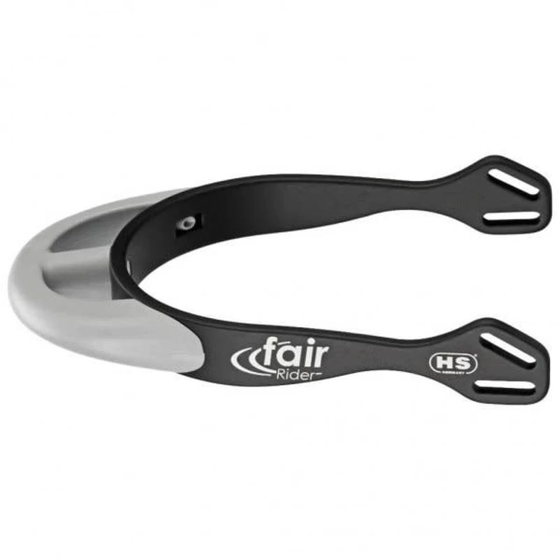 Herm Sprenger 25mm Rounded Neck Fairrider Spurs - Black Aluminum/Silver