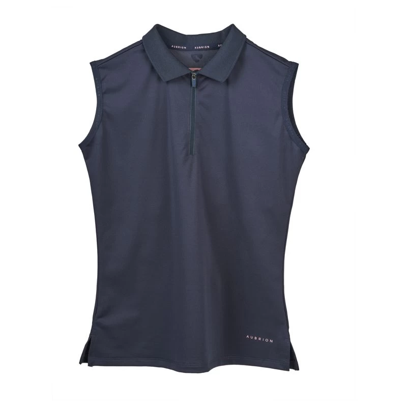 Shires Aubrion Kids' Poise Sleeveless Tech Polo - Navy